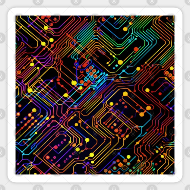 Circuit Board design illustration Sticker by Russell102